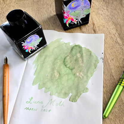 Van Dieman's 2025 March - Luna Moth - 100ml Lightly Shimmered Fountain Pen Ink