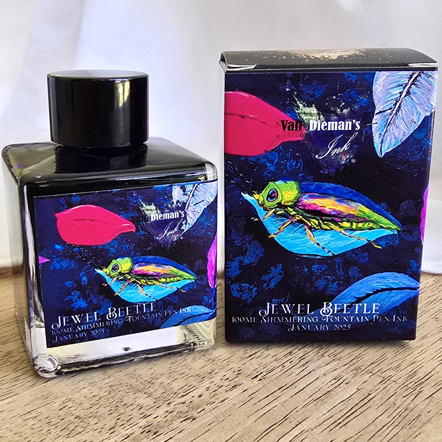 Van Dieman's 2025 January - Jewel Beetle - 100ml Shimmering Fountain Pen Ink